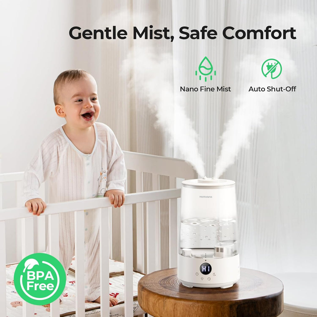 3.6L Cool Mist Humidifiers for Bedroom, Large Room, Home, Whole House, Office, Living Room, 34H Top Fill Easy to