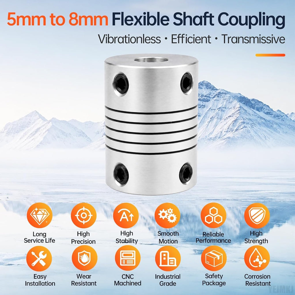 2PCS 5mm to 8mm Flexible Shaft Coupling Helical Beam Coupler
