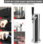 Single Beer Tap Draft Kegerator Tower, 3" Keg Tower for Countertop