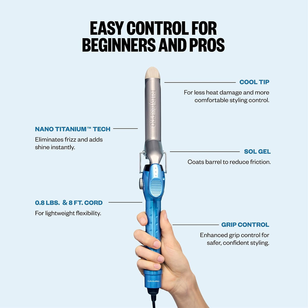 Nano Titanium Spring Curling Iron, Professional Hair Wand, Tool for Stylists, Nano Titanium Technology for Tight