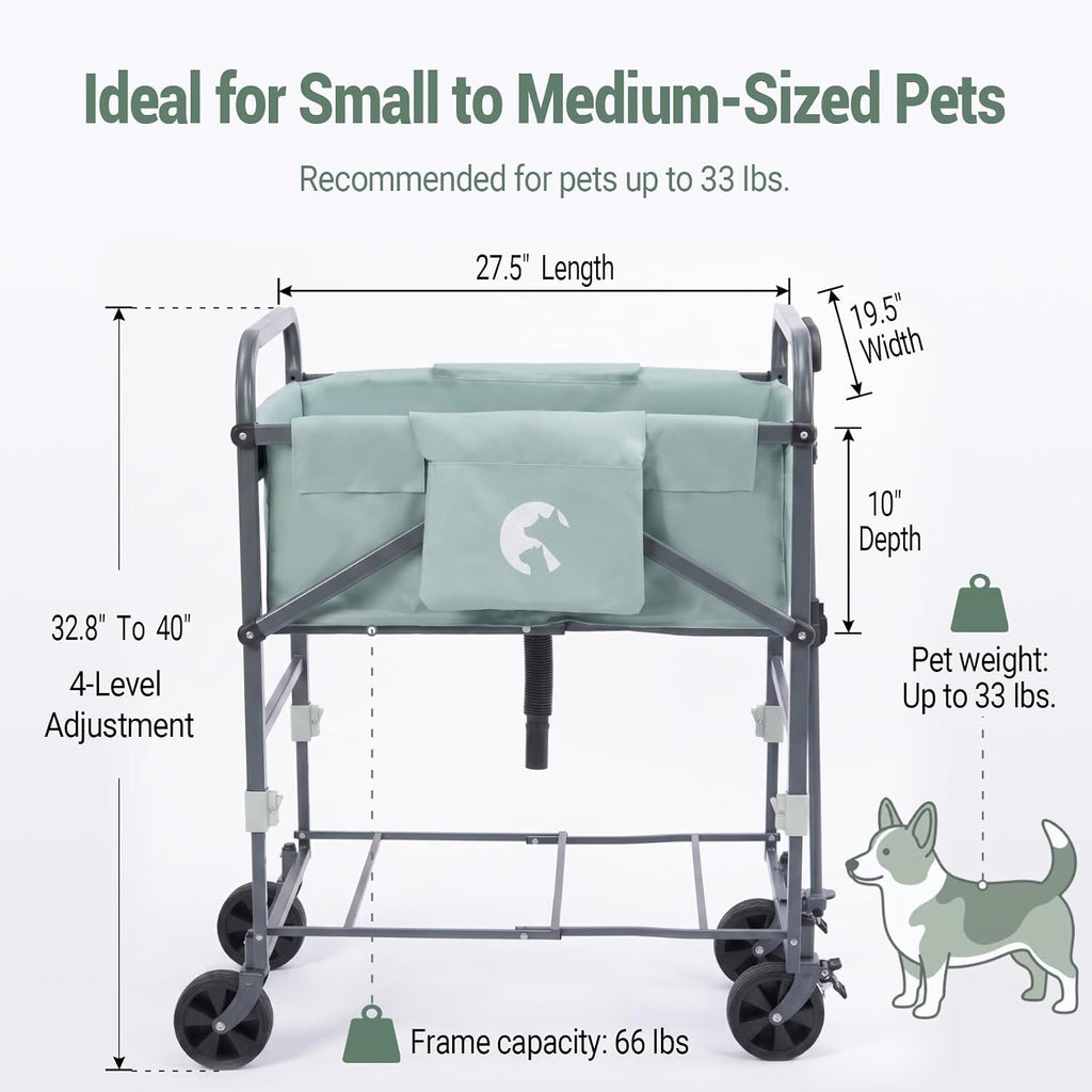 SILJOY Elevated Dog Bathtub, Adjustable Folding 3-in-1 Grooming Tub