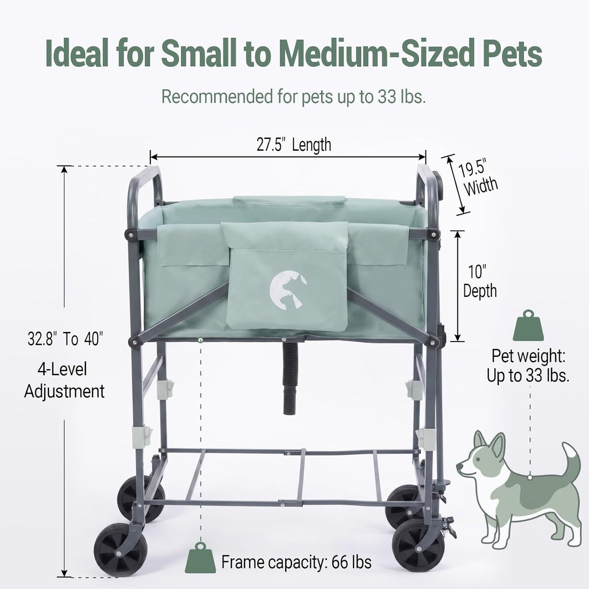 SILJOY Elevated Dog Bathtub, Adjustable Folding 3-in-1 Grooming Tub
