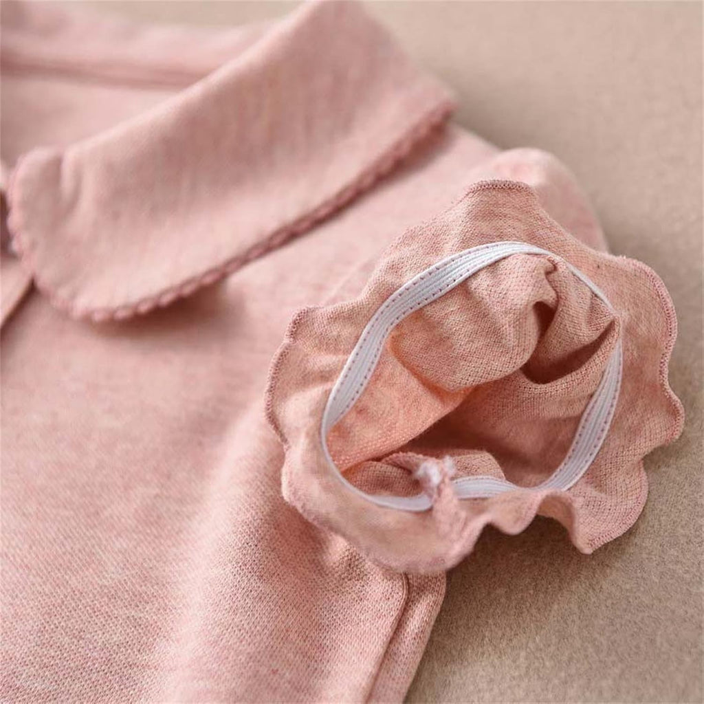 Girls Pure Cotton Polos Puff Sleeve Cute Peter Pan Collar Shirt | Back to School Clothes for Teen Girls Kids Short