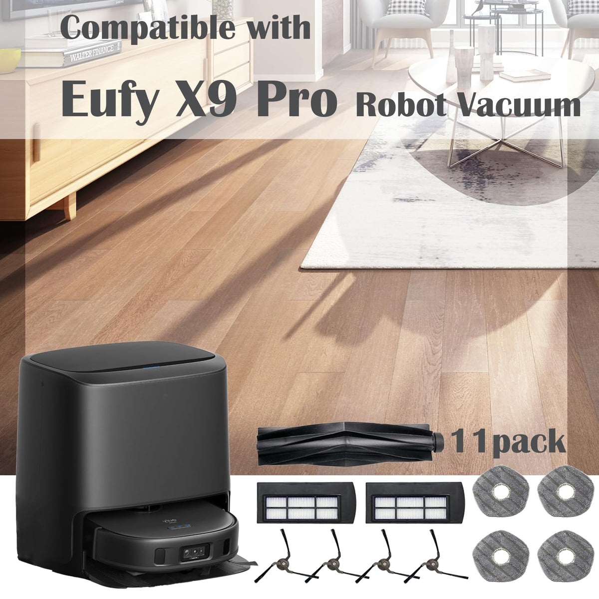 X9 Pro Accessories Kit for Eufy X9 Pro Robot Vacuum Replacement Parts