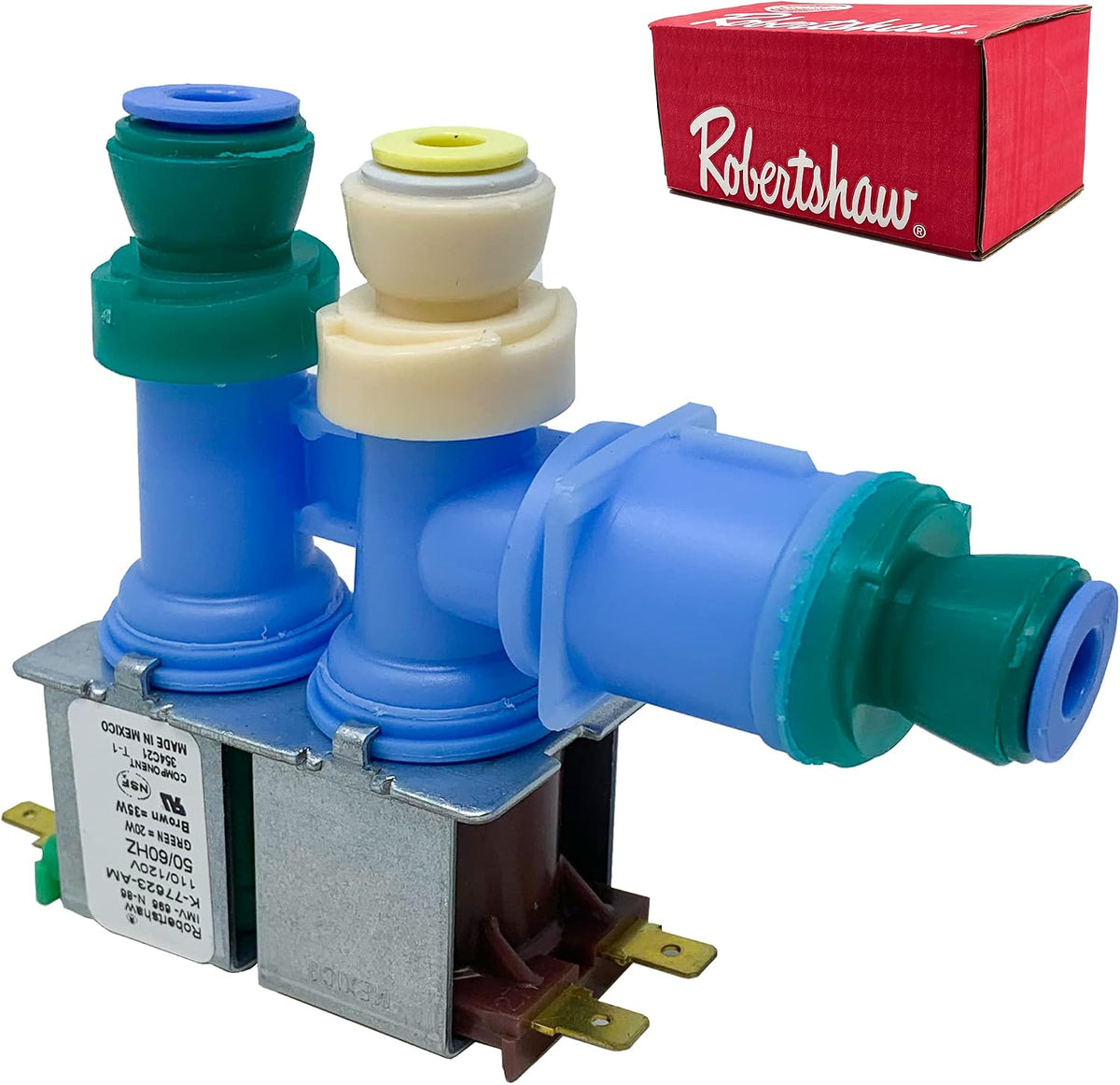 [WPW10312696 Valve OEM Mania] W10312696 WPW10312696 NEW OEM Produced for Whirlpool Kenmore Refrigerator Water Inlet Valve by Robertshaw Replacement Part
