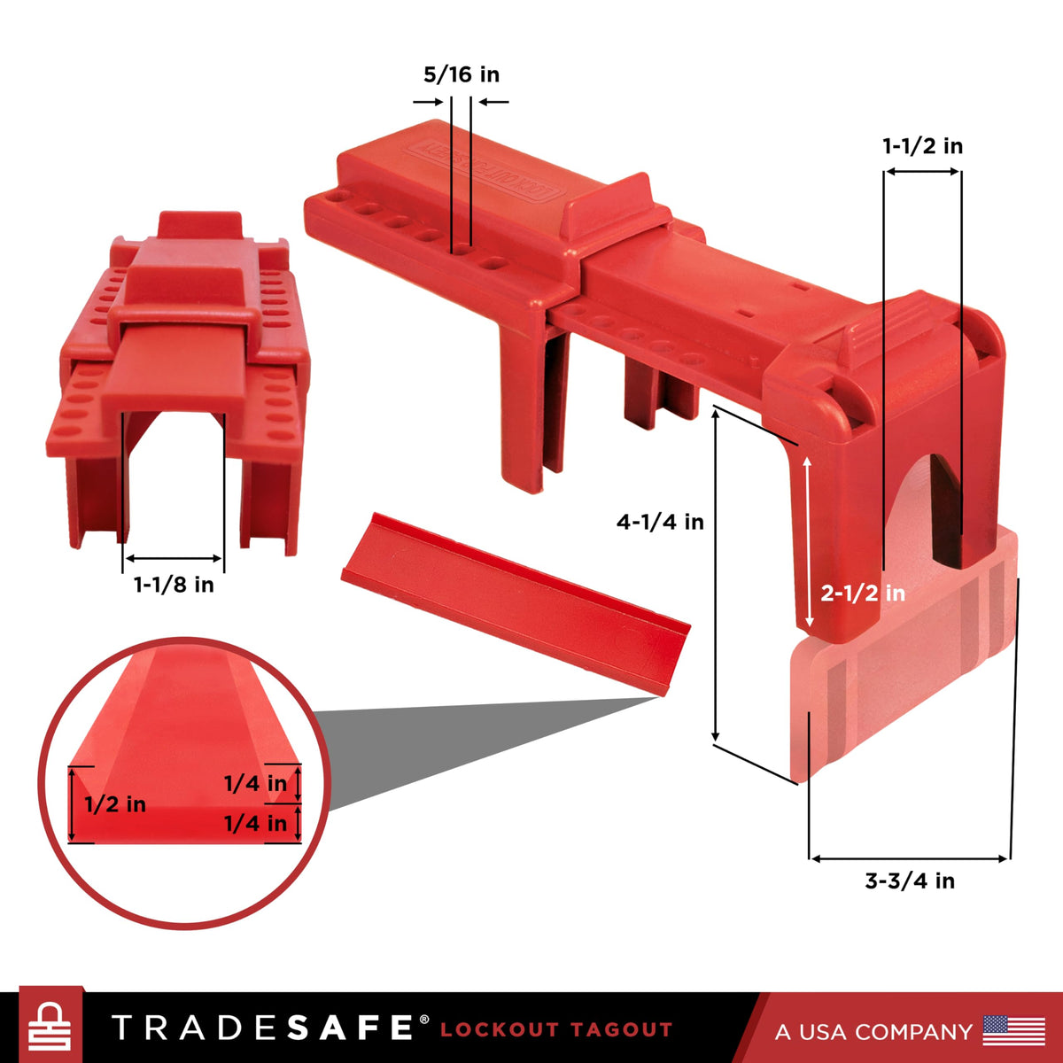 Adjustable Ball Valve Lockout, 1/2 to 4-1/4 inch Pipe Dia, 2 Pack
