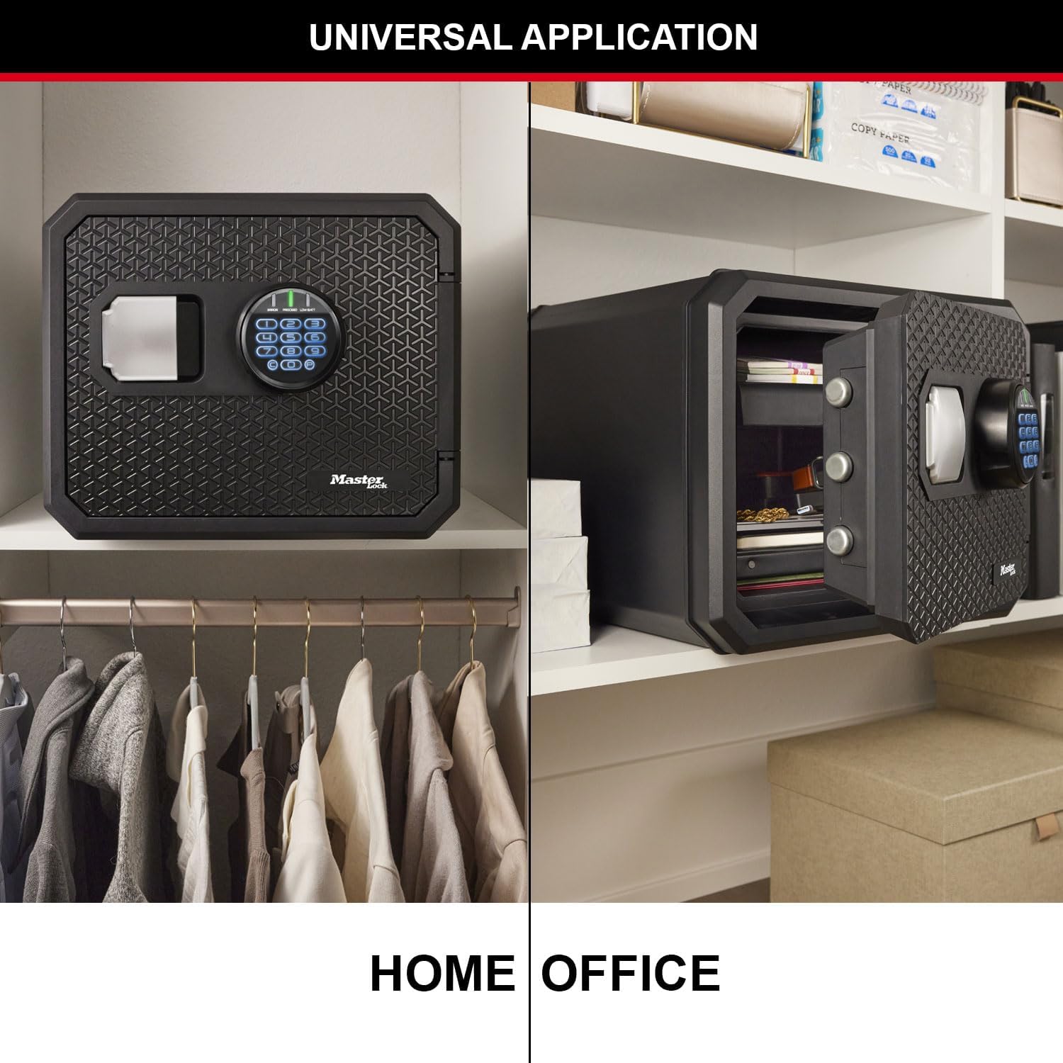 Certified Fireproof and Waterproof Safe, 23L, 417 x 348 x 478 mm, Digital Combination with Backlit Keypad