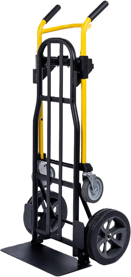Trucks JDCSC0335PC Kwik Shift 5-in-1 Hand Truck, 1000 lb | Steel dolly and cart with push-button quick change and