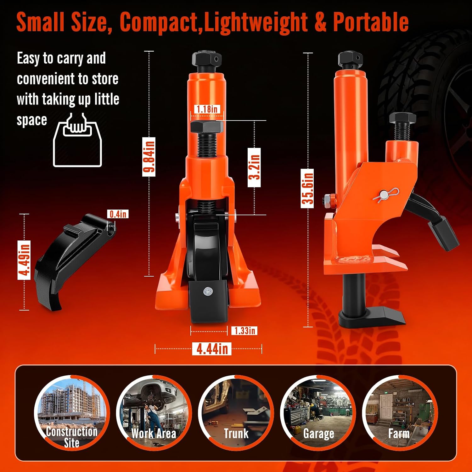 Tire Bead Breaker Tool for 38"-42" Tires, Hub-Safe Manual Tire Bead Breaker with Rubber Pad, Heavy Duty Tire Temoval