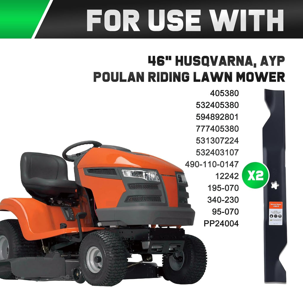 Grasscool YTH22V46 Blades for Husqvarna 46 inch Mower Z246 YTH21K46 405380