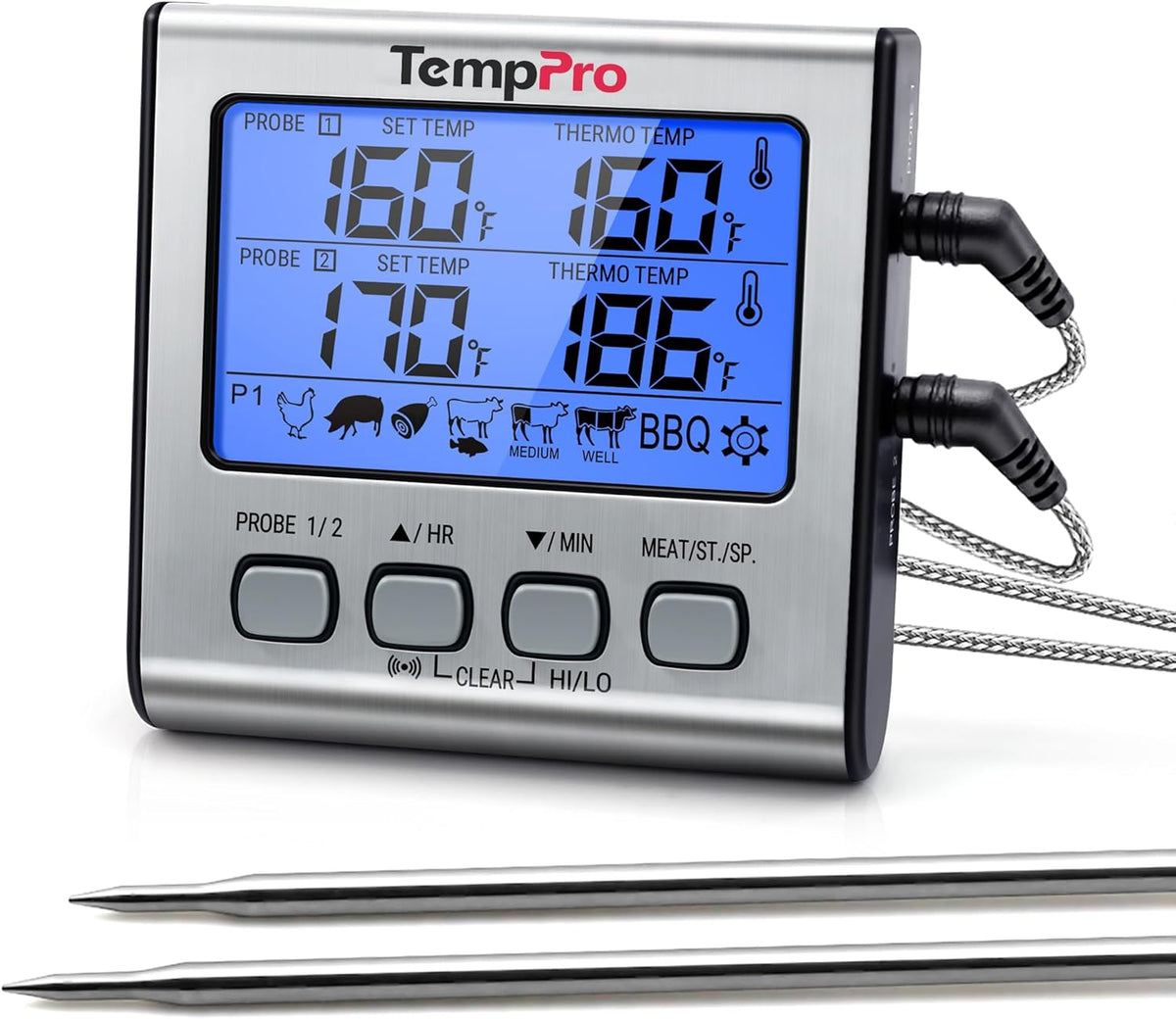 TempTrack Digital Cooking Meat Thermometer with Dual Meat Probe