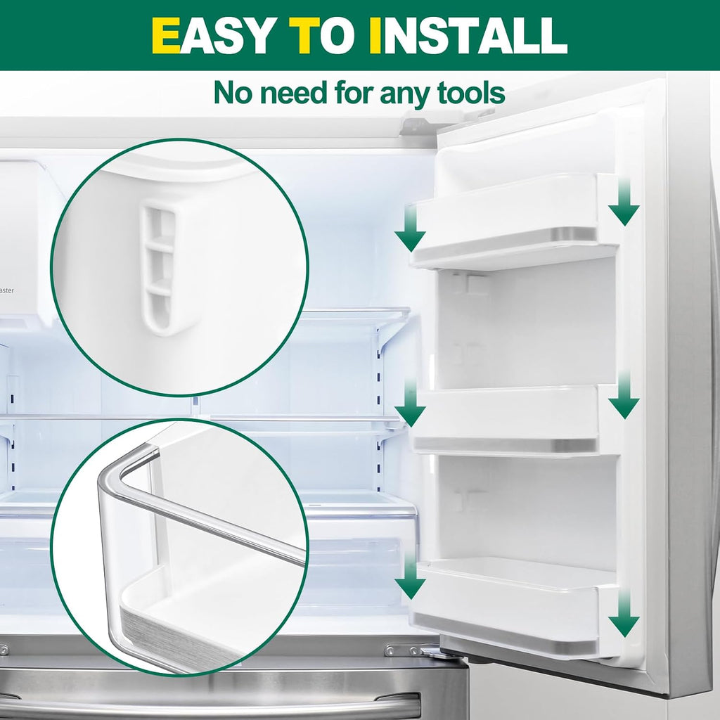 Upgraded DA97-13805A Refrigerator Door Bin Shelf Replacement, Compatible with Samsung Refrigerator Right Door Shelf Parts RF28HMEDBSR RF24FSEDBSR RF28HMEDBBC AP5798292 PS8762447 Right Door Bin Shelves