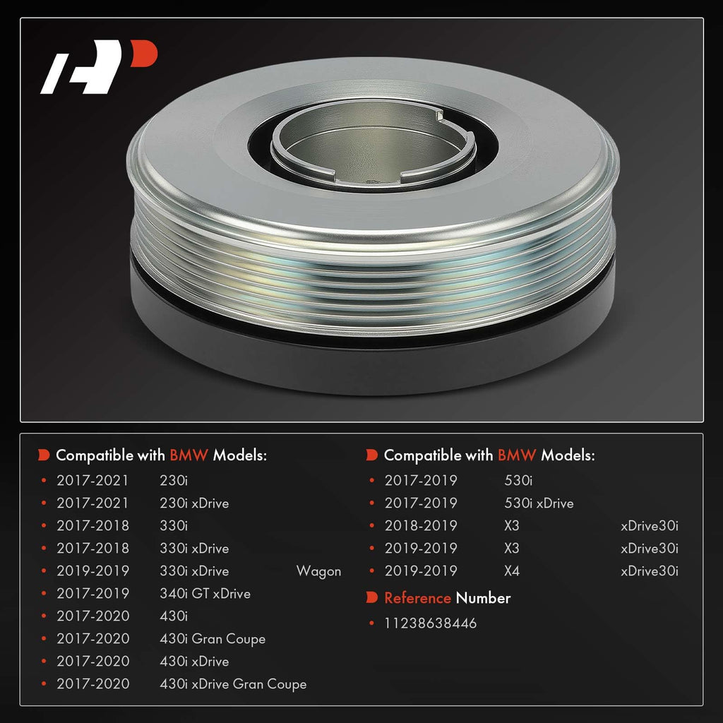 A-Premium Engine Harmonic Balancer Crankshaft Pulley Compatible with BMW