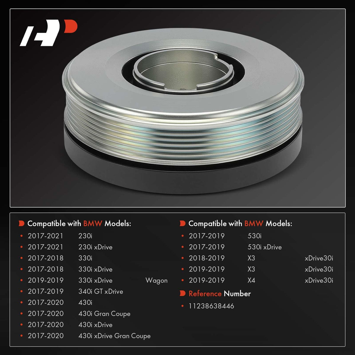 A-Premium Engine Harmonic Balancer Crankshaft Pulley Compatible with BMW