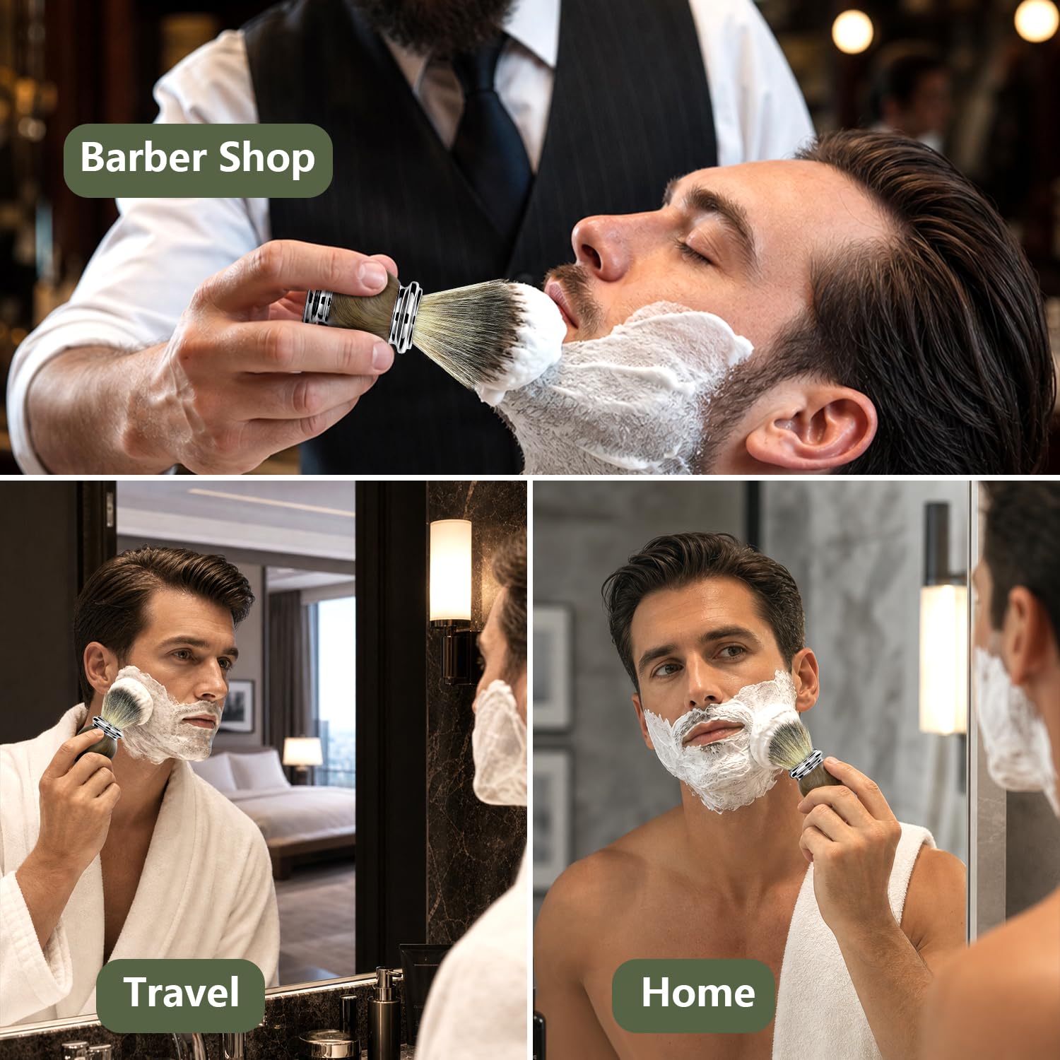 Men's Luxury Shaving Brush - GRUTTI Shave Brush for Wet Shave Using Shaving Cream & Soap，Professional, Fast