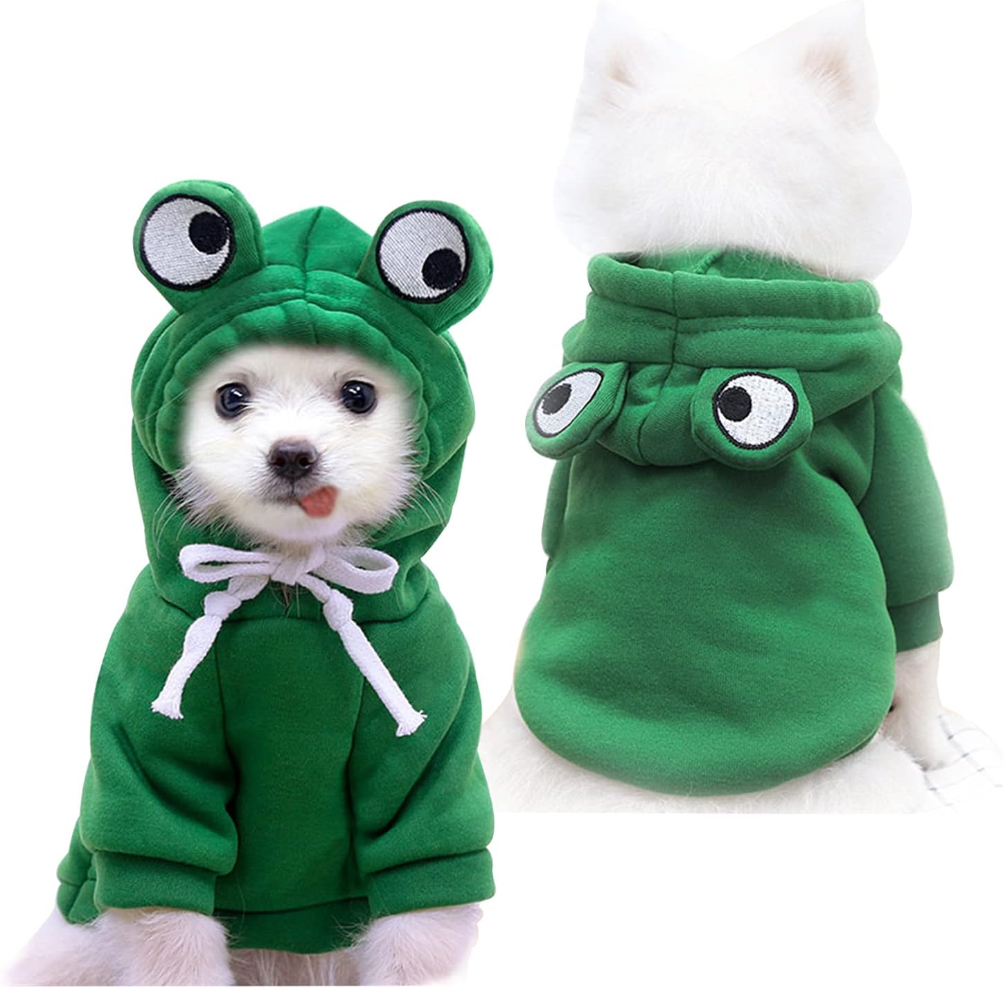 Dog Hoodie Basic Sweater Coat Cute - Frog Shape Warm Jacket Pet Cold Weather Clothes Outfit Outerwear for Cats Puppy