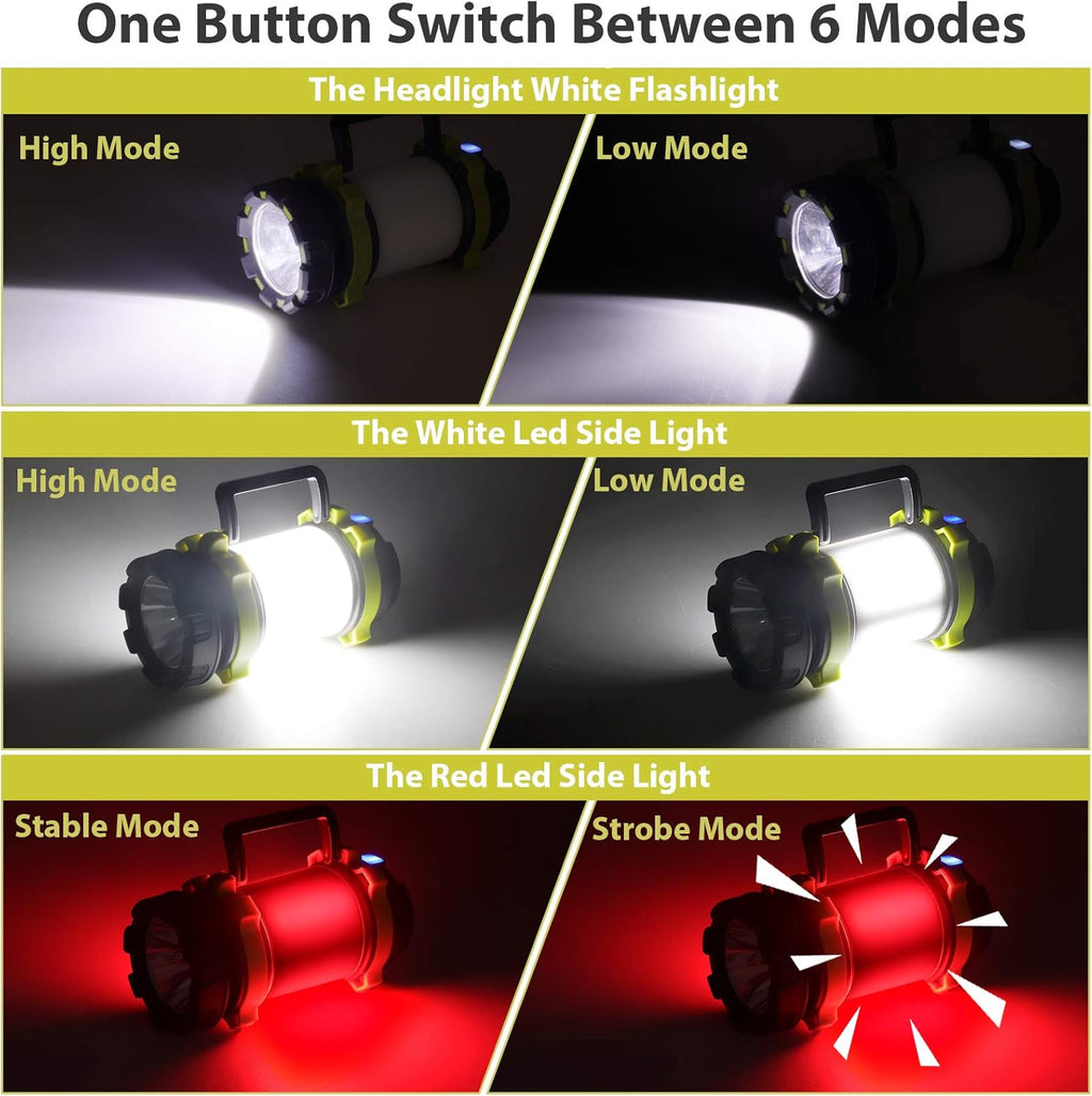 2 Pack Camping Lantern, Outdoor LED Camping Light, Rechargeable Flashlights with 1000LM, 6 Modes, IPX5 Waterproof