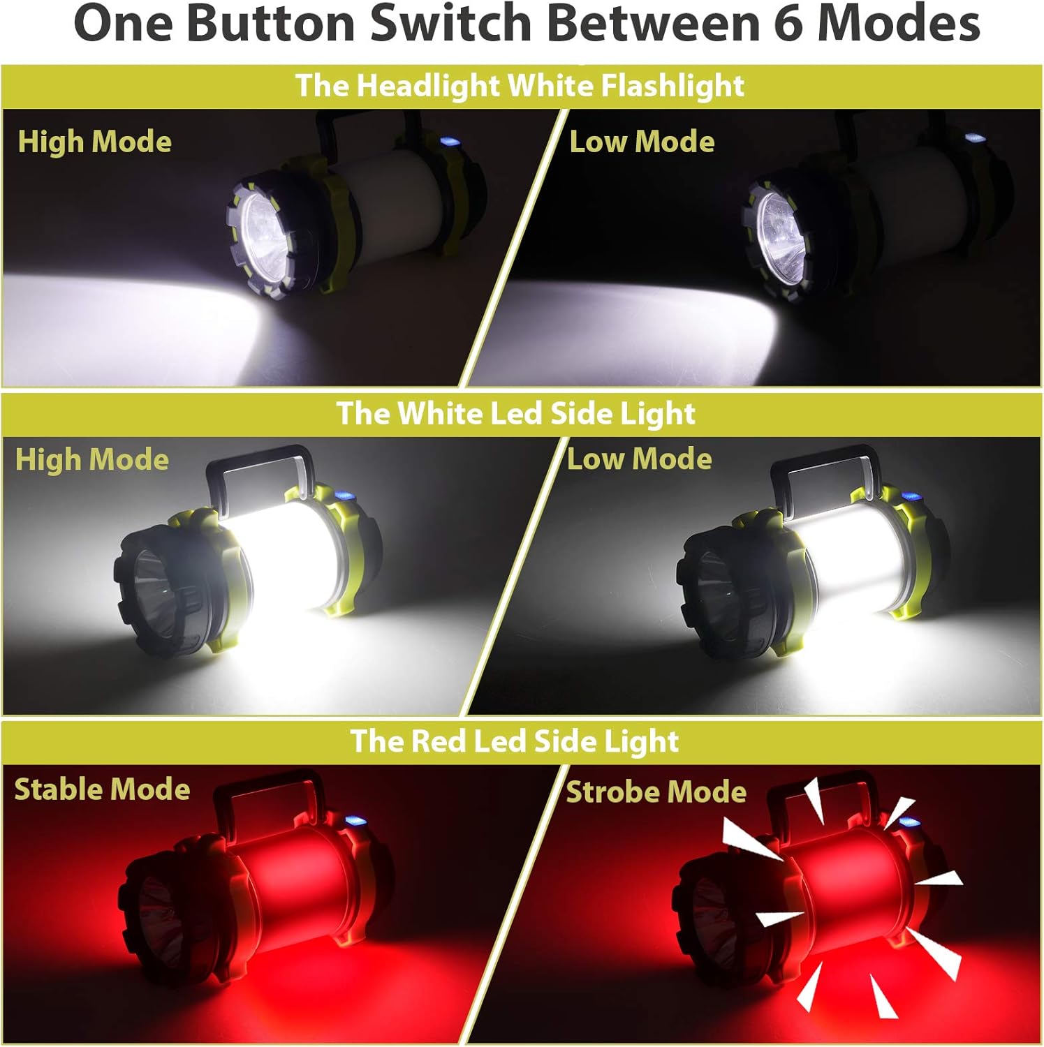 2 Pack Camping Lantern, Outdoor LED Camping Light, Rechargeable Flashlights with 1000LM, 6 Modes, IPX5 Waterproof