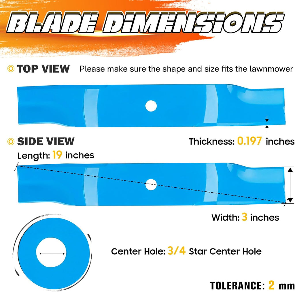 54" High Lift Mower Blades Set for Cub Cadet Enforcer GTX2154 GTX2154LE 01005337 01005337P 02005018 1005337 2005018