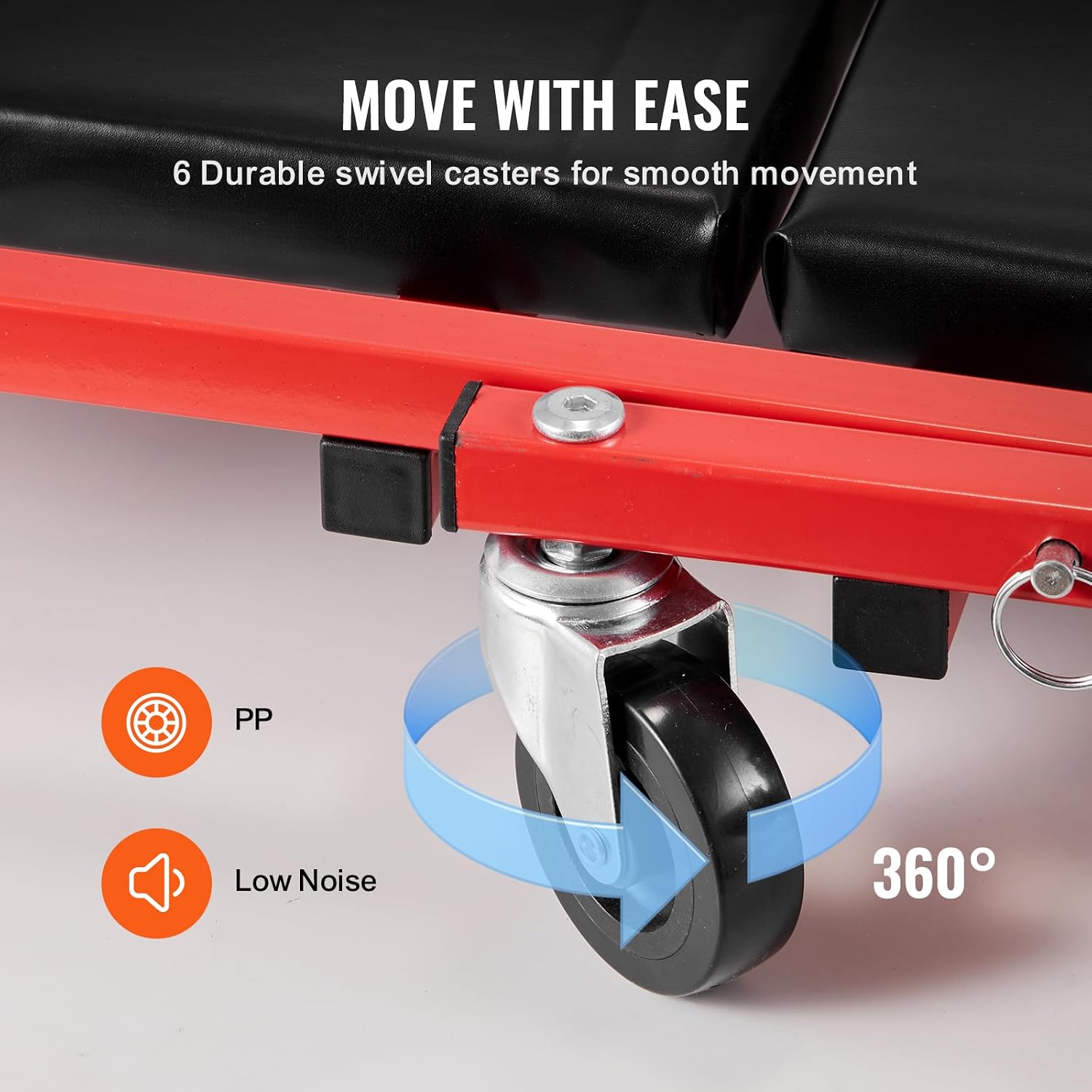 Foldable Z Garage Creeper, 36 in, 300 lbs Load Capacity Rolling Folding Mechanic Creeper Stool, with 6 Wheels Tool