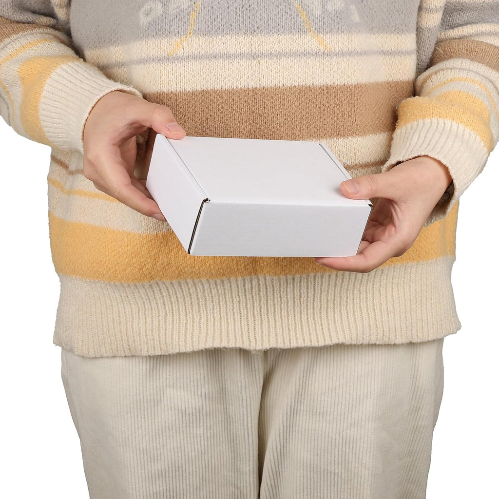 50 Pack 6x4x2 inch Small Shipping Boxes, White Mailing Boxes