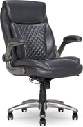 Ergonomic Executive Office Chair with Adjustable Lumbar Support, Flip-up Arms, Height Adjustable, 360° Rolling
