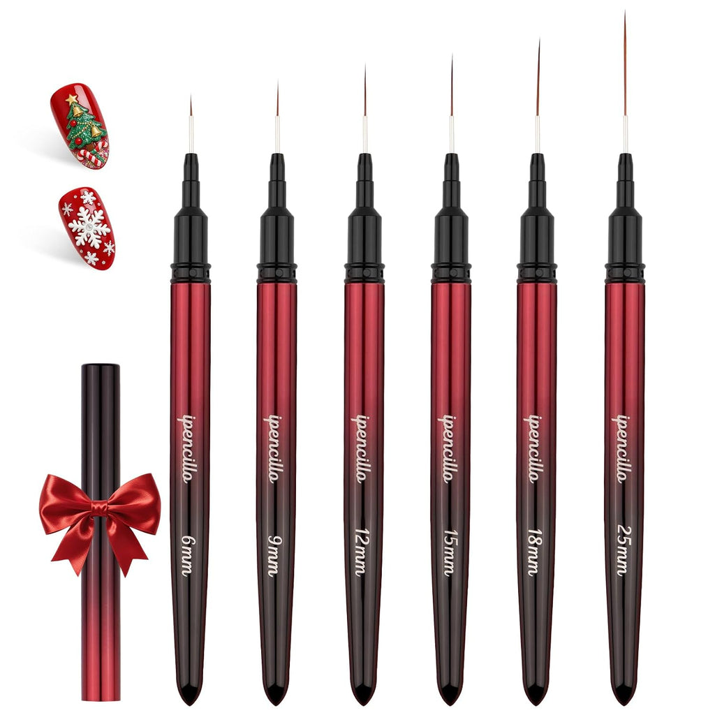 Nail Art Brushes, Nail Liner Brushes, 6Pcs Fine Nail Art Brushes