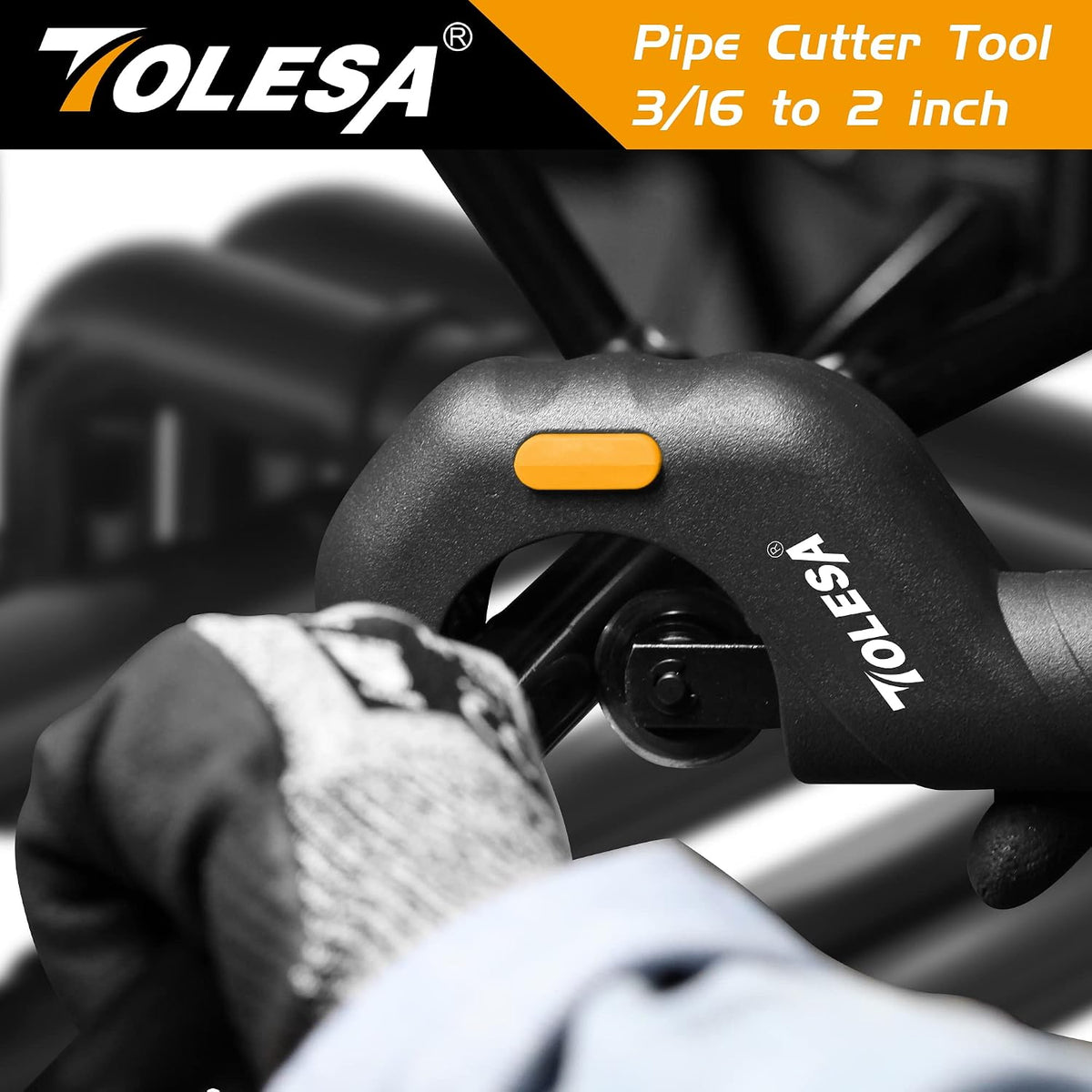 Pipe Cutter Heavy Duty 3/16''-2'' OD with Deburring Reaming Tool | SKD Cutter Wheels, 6 Ball Bearing Rollers, Precise