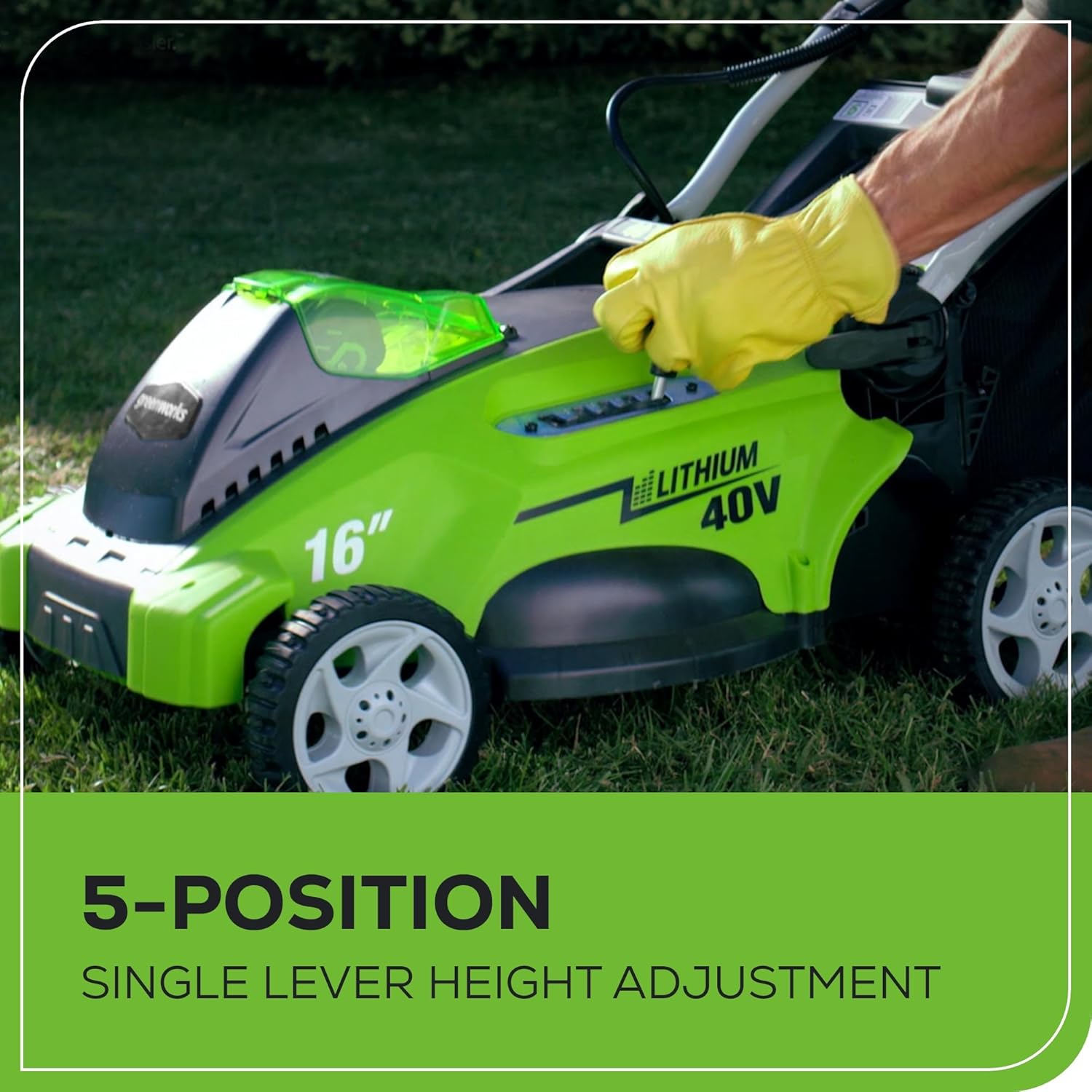 40V 16 in Push Lawn Mower, 4.0 Ah Battery and Charger