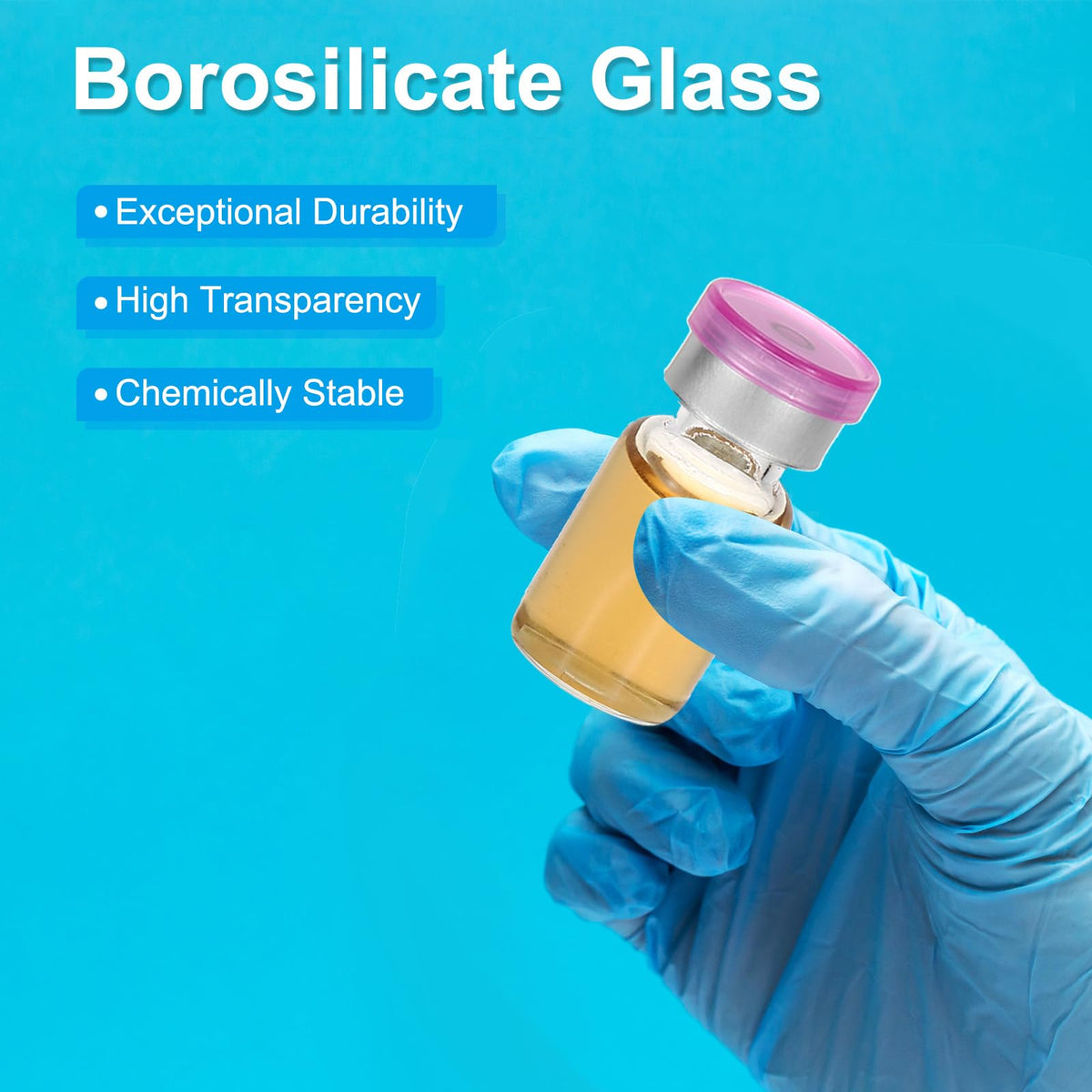 12pcs 2ml Clear Borosilicate Glass Sample Vials with Aluminum Plastic Cap and Rubber Stopper for Lab Solid Liquid