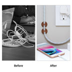 Flezoo 12PCS Coffee Adhesive Cable Clips Cord Organizer for Wire Management