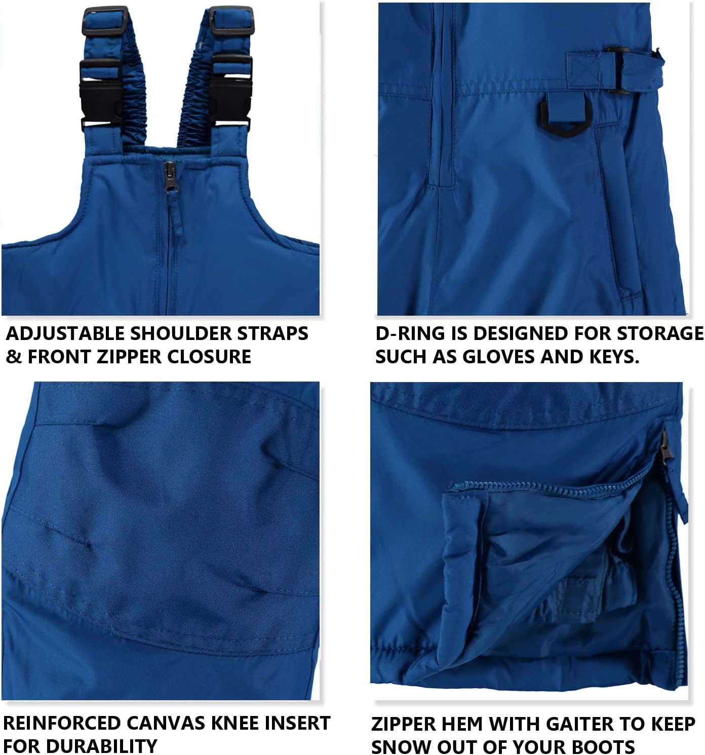 Unisex-Children Snow Bib (5-6, Royal Blue)