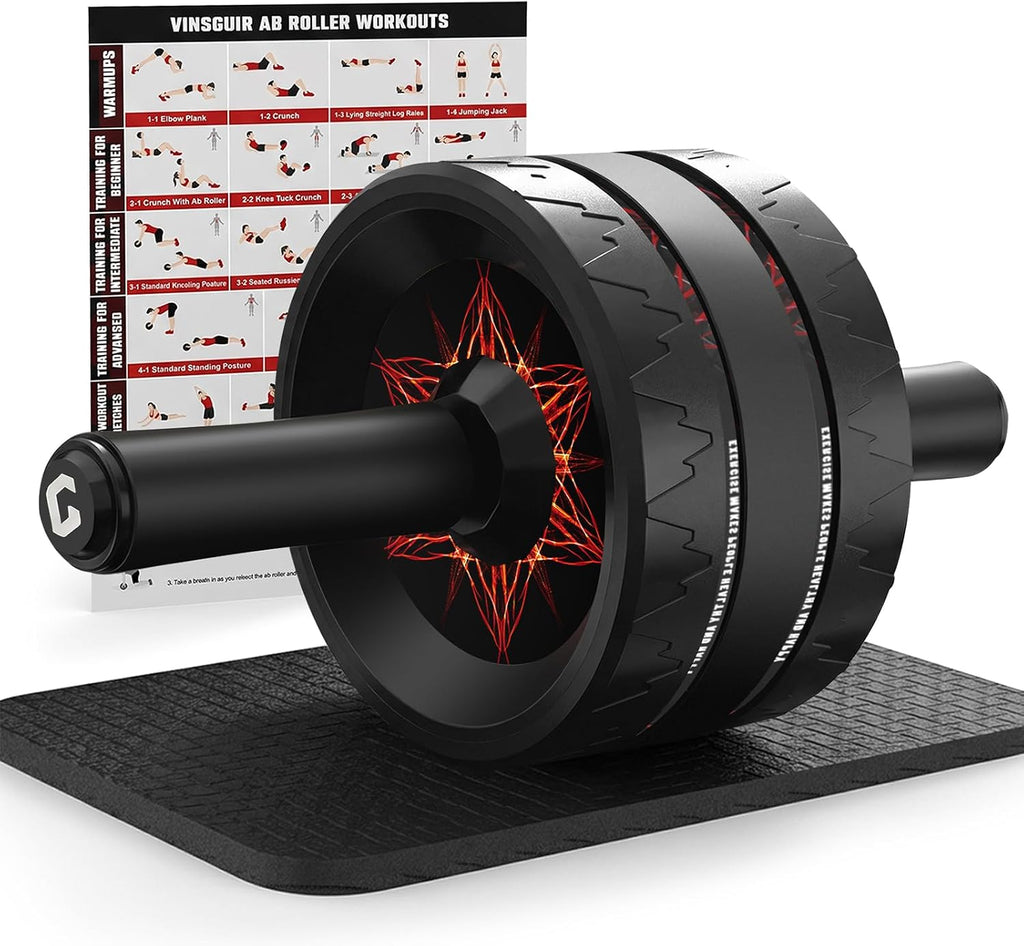 Ab Roller Wheel, Abs & Core Workout Equipment for Home Gym with Knee Pad Accessories, Abdominal Wheel for Full-body