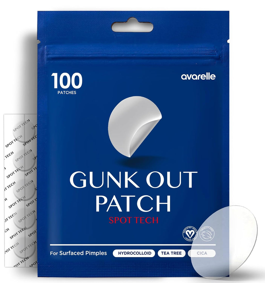 Gunk Out Pimple Patches for Face (100 COUNT), Blackhead & Pore Extractor Pimple Patches | FSA HSA Acne Treatment Zit