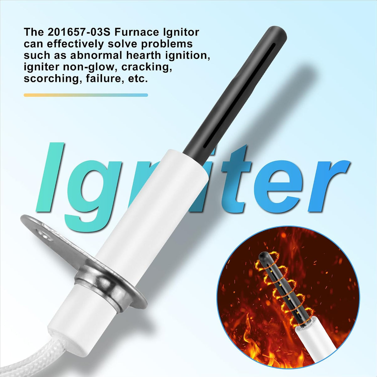 2026 Upgraded 20165703S 201657-03S Furnace Hot Surface Ignitor 120V Silicon Heater Igniter Compatible With Good-man Ama-na Jani-trol Replace Part 20165703S, 601TB, 20165702 By Fetechmate