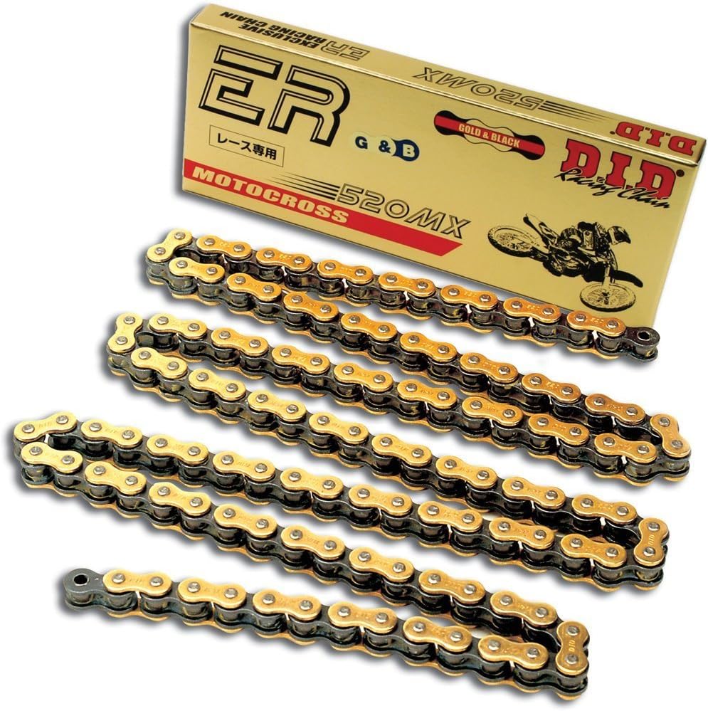 DID (520MX-140 Gold 140 Link High Performance MX Series Non-O-Ring Racing Chain with Connecting Link