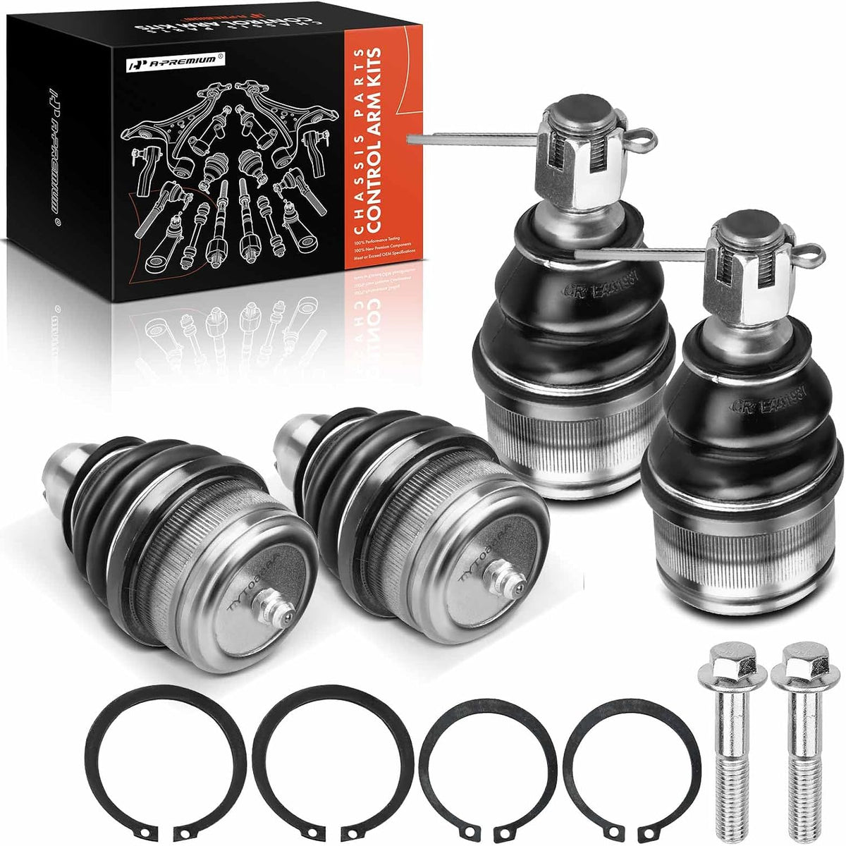 A-Premium Front Upper & Lower Ball Joint Kit, Compatible with Ford