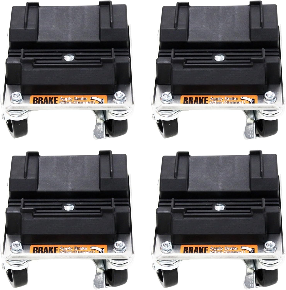 Plow Pusher Storage Dolly Set for ATV/UTV Snow Plow Blade – Heavy-Duty 6061-T6 Aluminum, 1,050 lb Capacity (4 Pack)