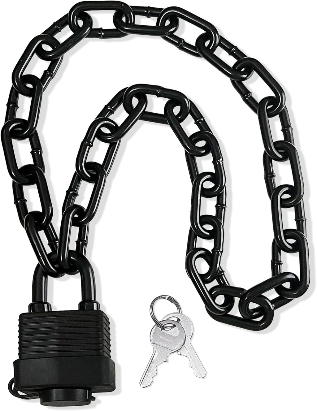 Heavy Duty Weather-Resistant Padlock with Chain, Anti-Theft Advanced Hardened Security Chain Lock for Fences