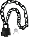 Heavy Duty Weather-Resistant Padlock with Chain, Anti-Theft Advanced Hardened Security Chain Lock for Fences