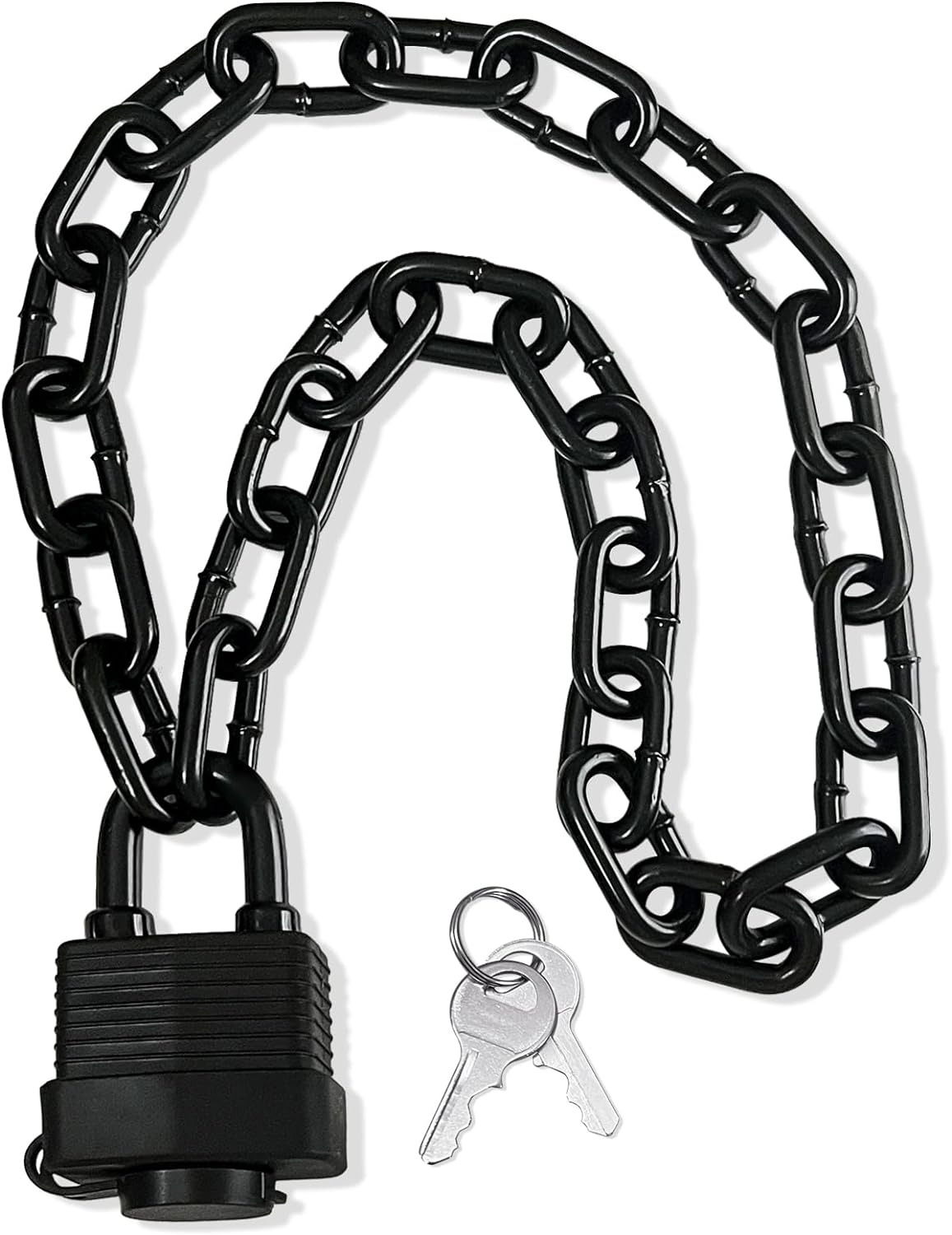 Heavy Duty Weather-Resistant Padlock with Chain, Anti-Theft Advanced Hardened Security Chain Lock for Fences
