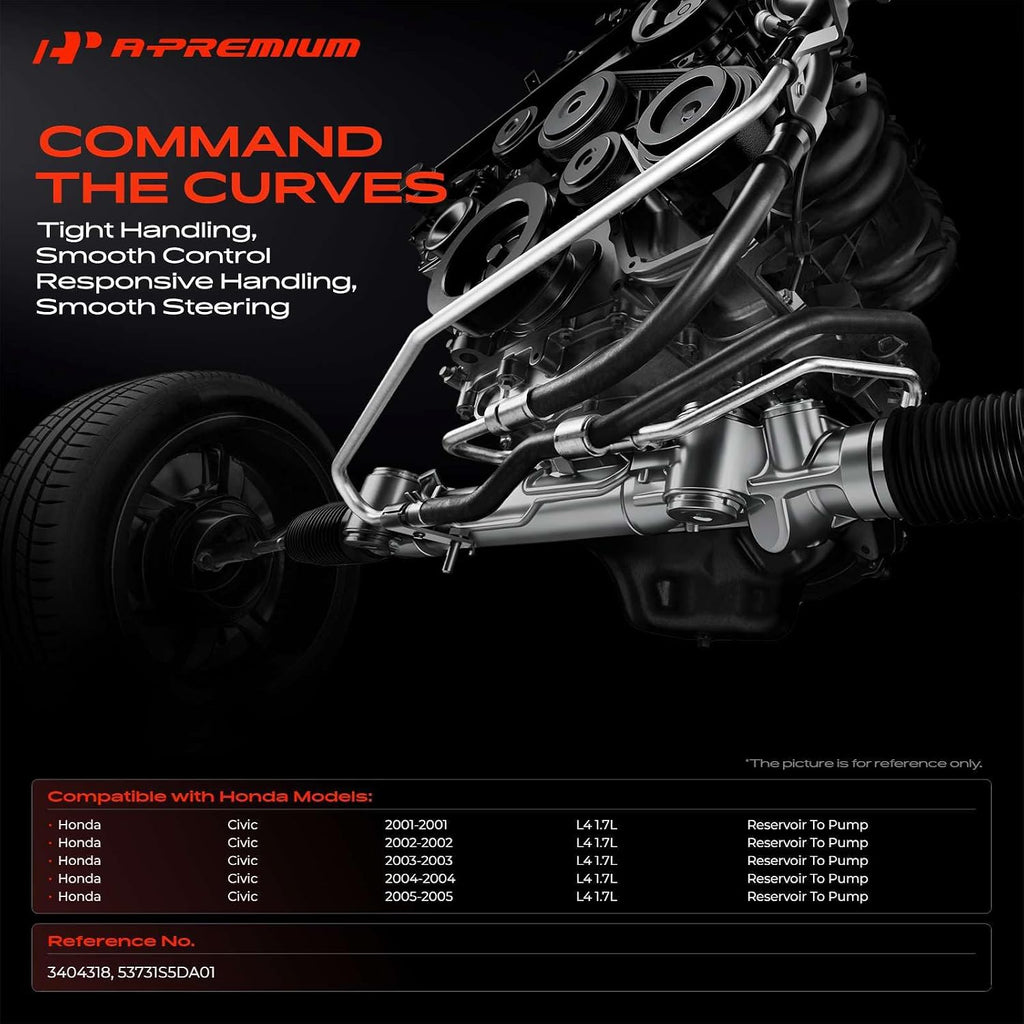 A-Premium Power Steering Reservoir Hose Assembly Compatible with Honda