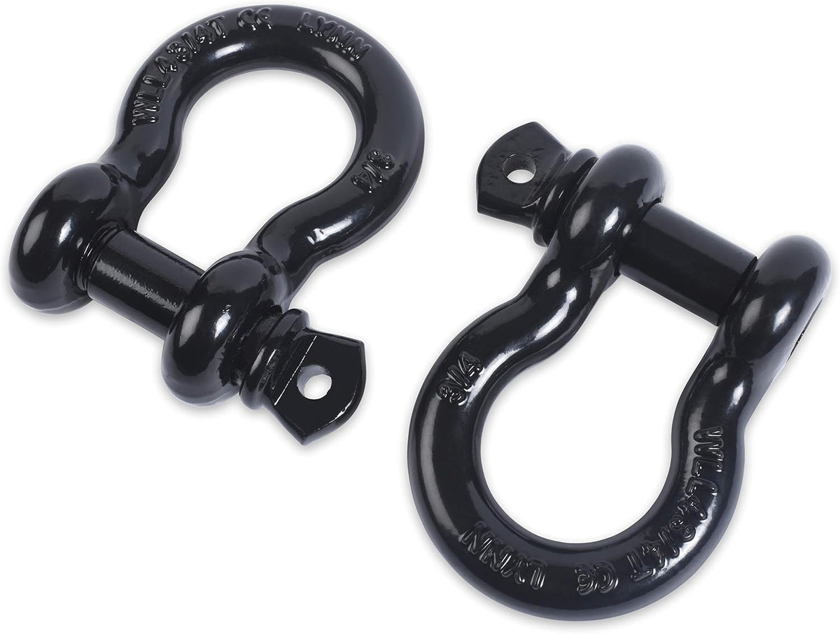 2-Pack Tow & Recovery Strap & D Ring Shackle Combo Kit, Orange