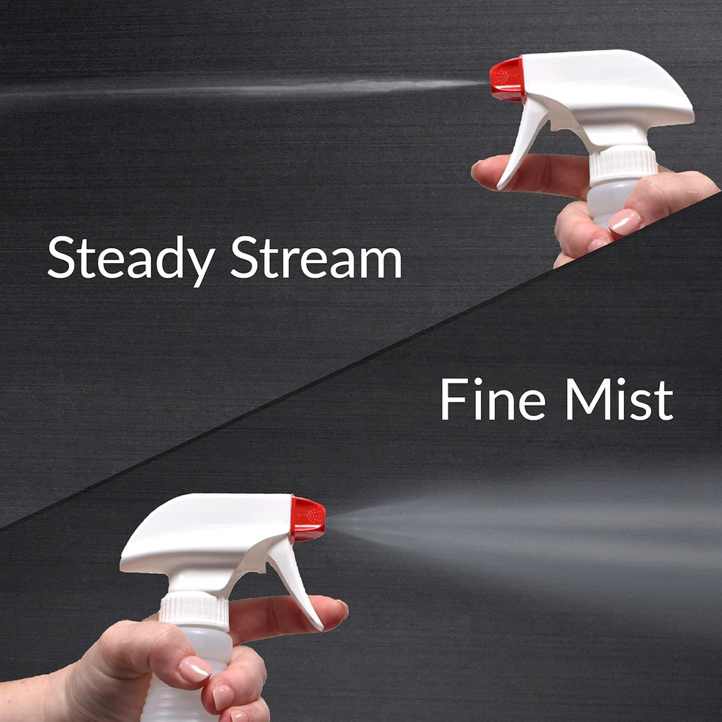 Plastic Spray Bottles USA Made 4 Pack 16 oz Leak Proof Empty Refillable Mist/Stream for Cleaning Solutions, Plants