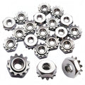 6#-32 Star Nut, Keps Nut & K-Lock Nut, 50Pcs, Silver