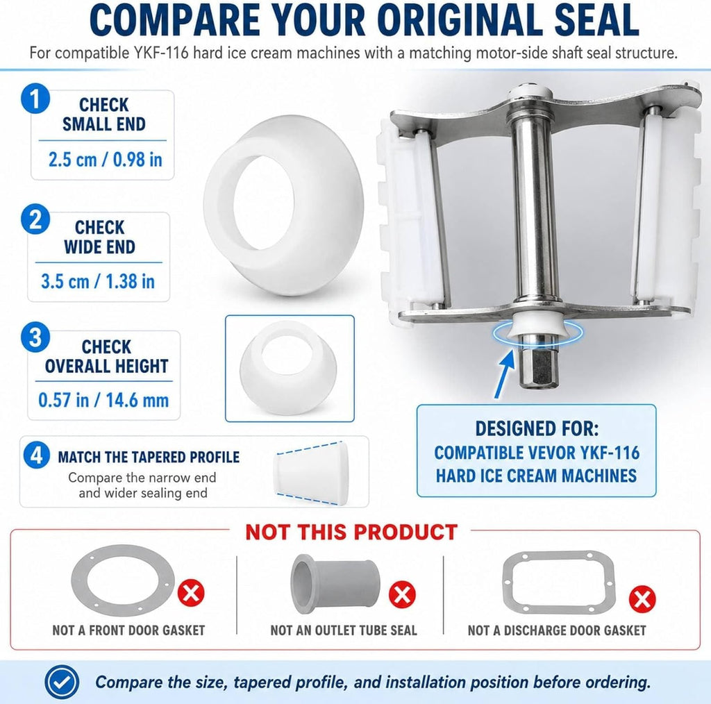 YKF-116 Shaft Seal for VEVOR Hard Ice Cream Machines, 2-Pack