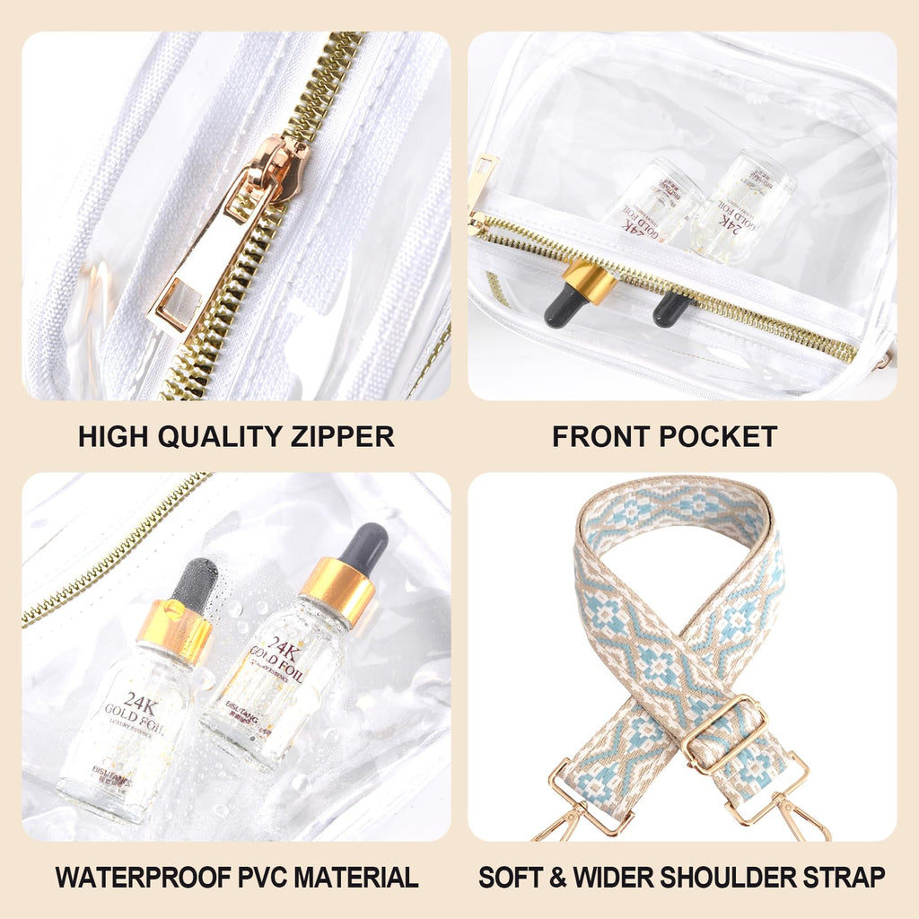 Clear Purse for Stadium Events Transparent Crossbody Bag