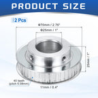 uxcell 2Pcs Timing Belt Pulley Aluminum Idler Pulley XL40 Teeth 1"(25mm) Bore for 10mm Width Belts, 3D Printers, CNC Machines, Industry