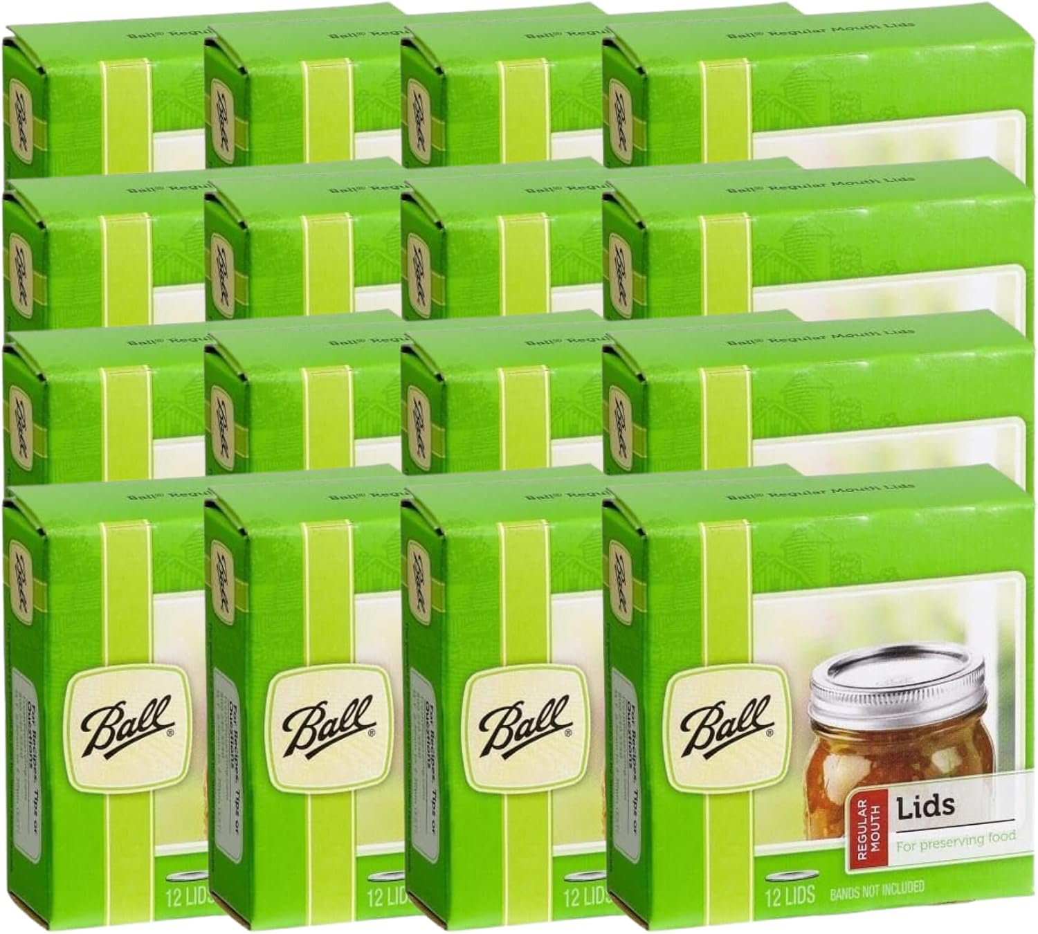 Regular Mouth Mason Jar Canning Lids 16 Dozen or 192 Lids Total