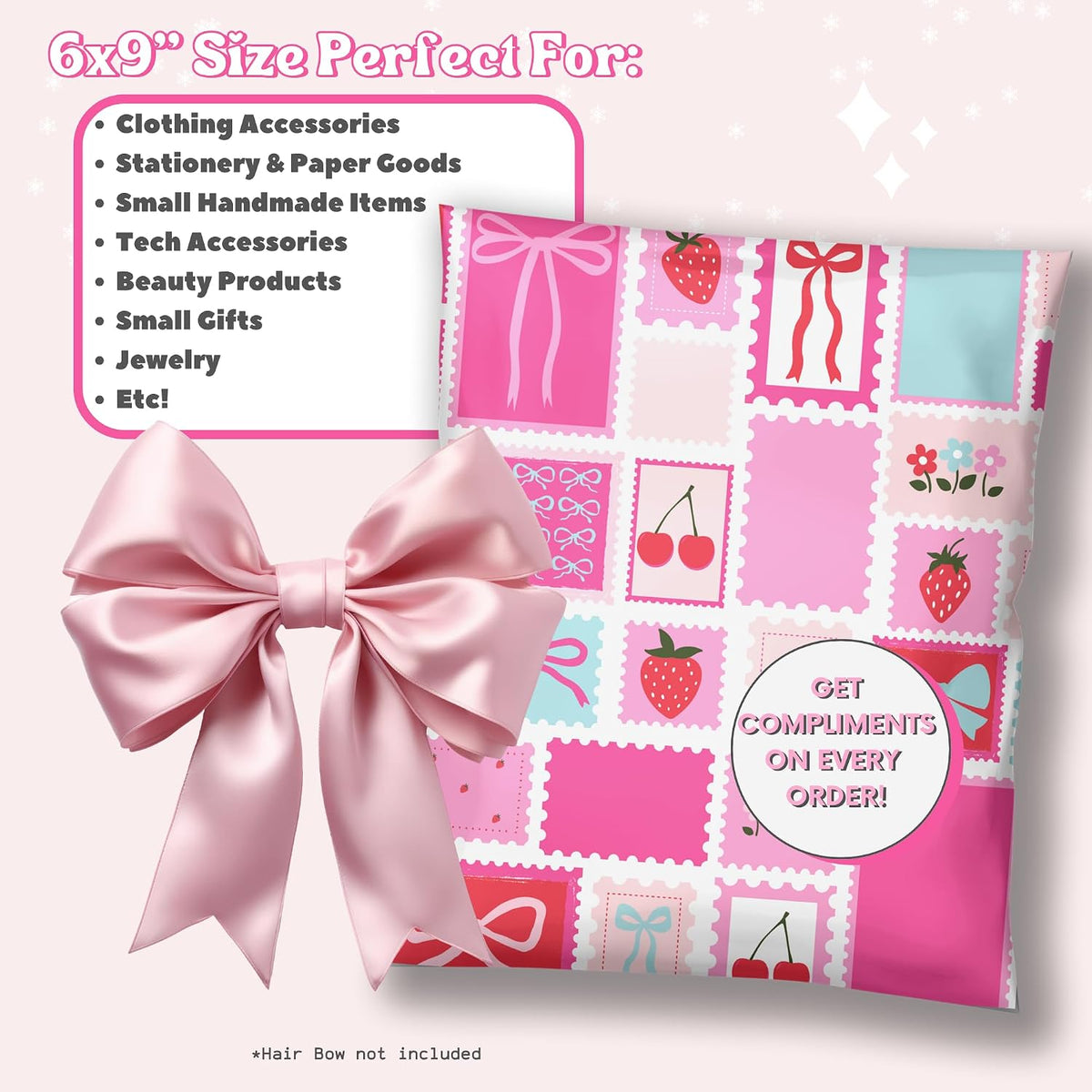 Cute 6x9 Poly Mailer Packaging Bags for Small Business